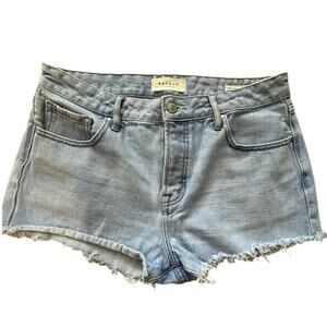 PacSun Mid Rise Denim Micro Shorts Size 28 Frayed Raw Hem Festival Y2K